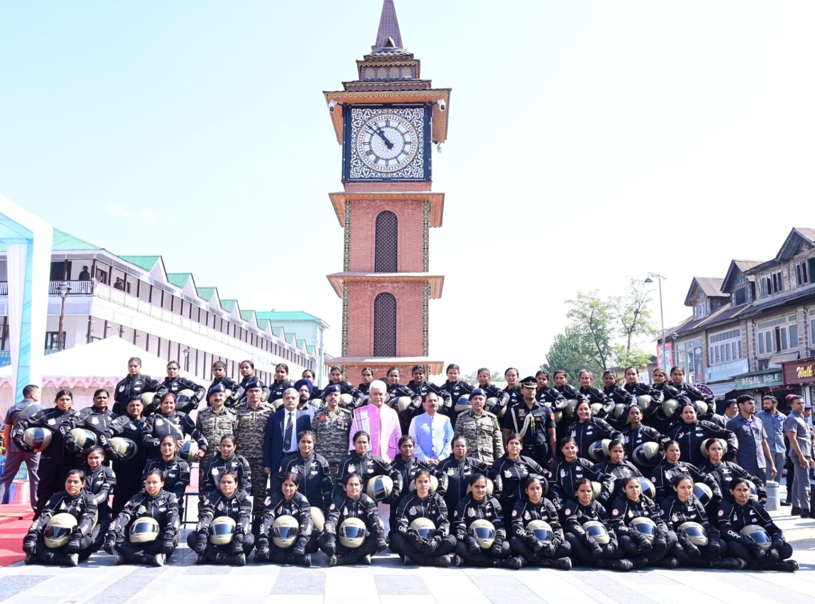 Lt Governor flags off CRPF Women Bike Expedition ‘Yashasvini’ from the iconic Lal Chowk, Srinagar