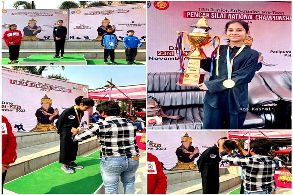 Handwara Girl wins prestigious National Pencak Silat Championship 2023-24 Award in Bihar