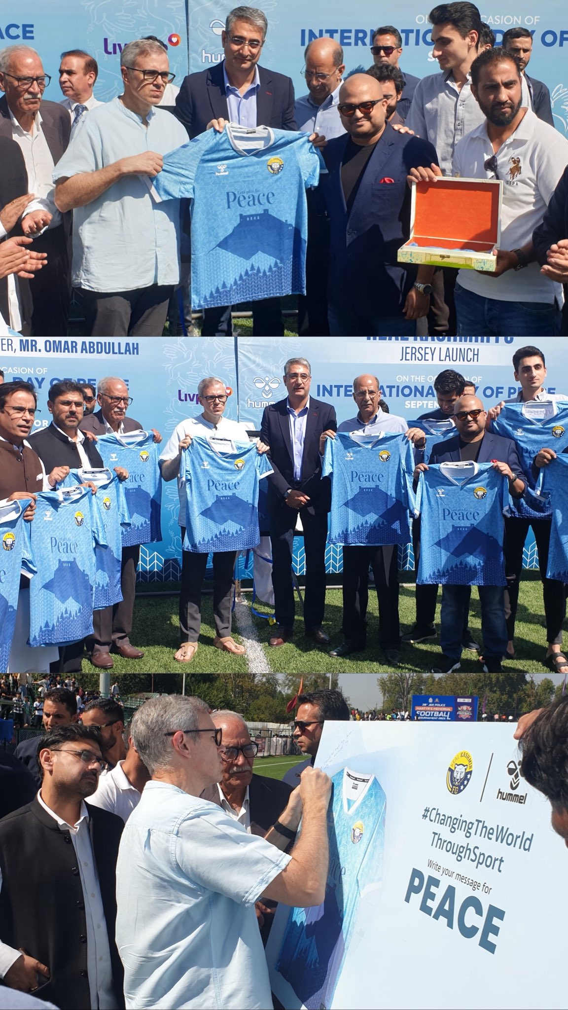 Chief Minister today unveiled new Jersey of Real Kashmir Football Club on the occasion of International Peace Day.