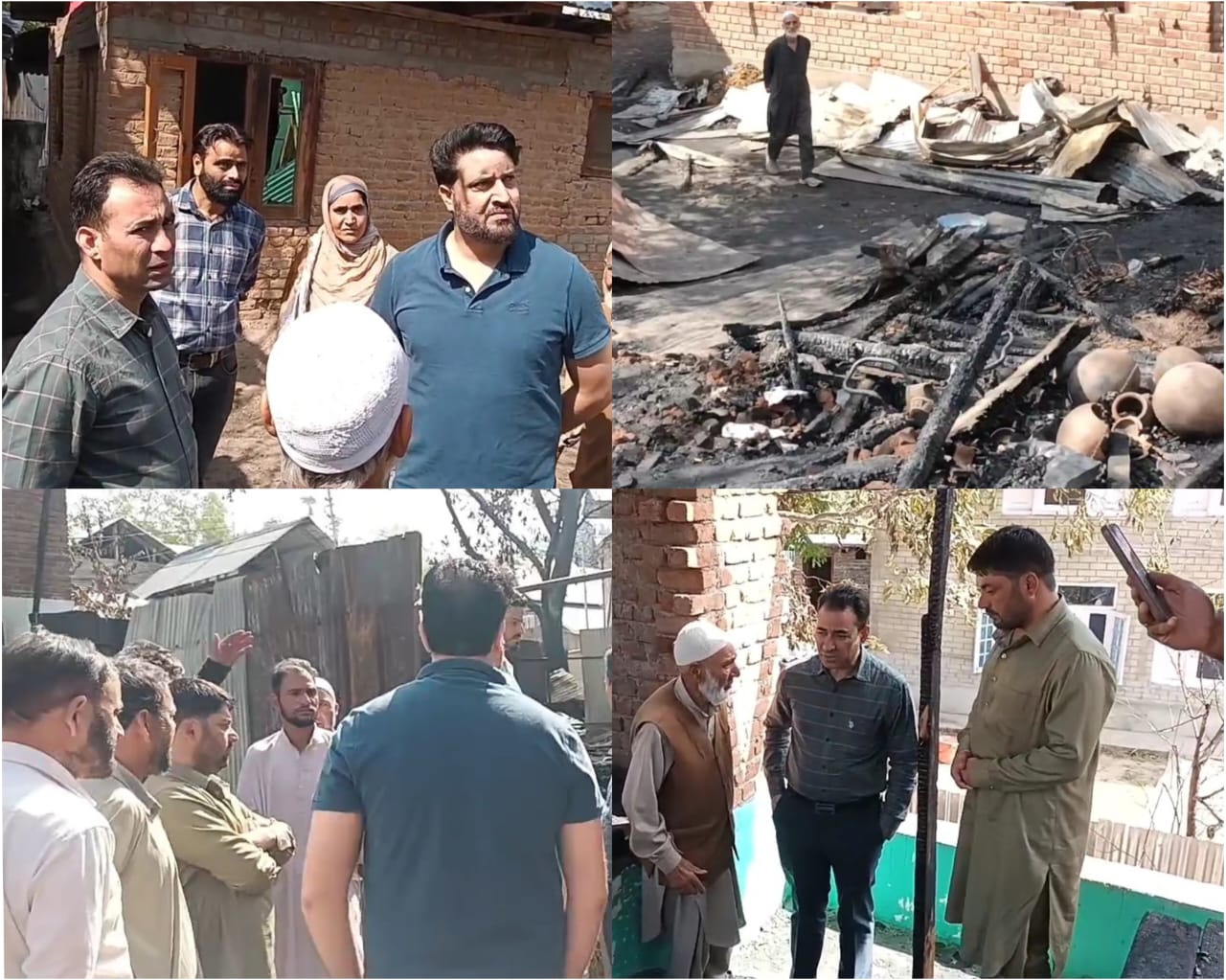 ADC Handwara visits fire victims of Punzwa village ADC Handwara visits fire victims of Punzwa village