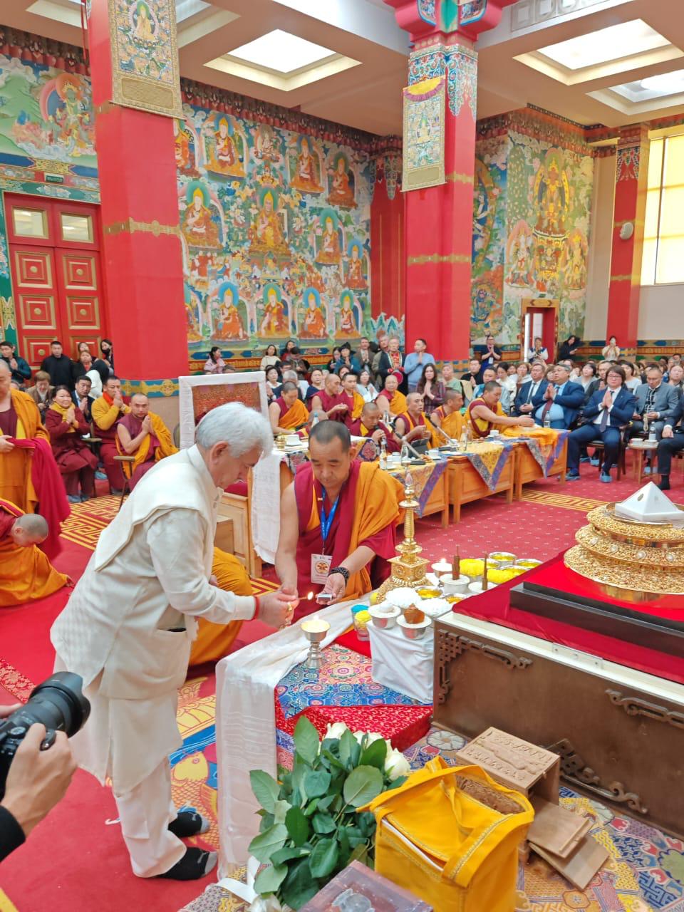 Leading the delegation accompanying holy relics of Lord Buddha during return journey, after exposition at Kalmykia, Russia, is a blessing & divine moment for me. May Lord Buddha shower his blessings upon all, bringing happiness, peace, and compassion in our lives. X…LG Manoj Sinha Leading the delegation accompanying holy relics of Lord Buddha during return journey, after exposition at Kalmykia, Russia, is a blessing & divine moment for me. May Lord Buddha shower his blessings upon all, bringing happiness, peace, and compassion in our lives. X…LG Manoj Sinha