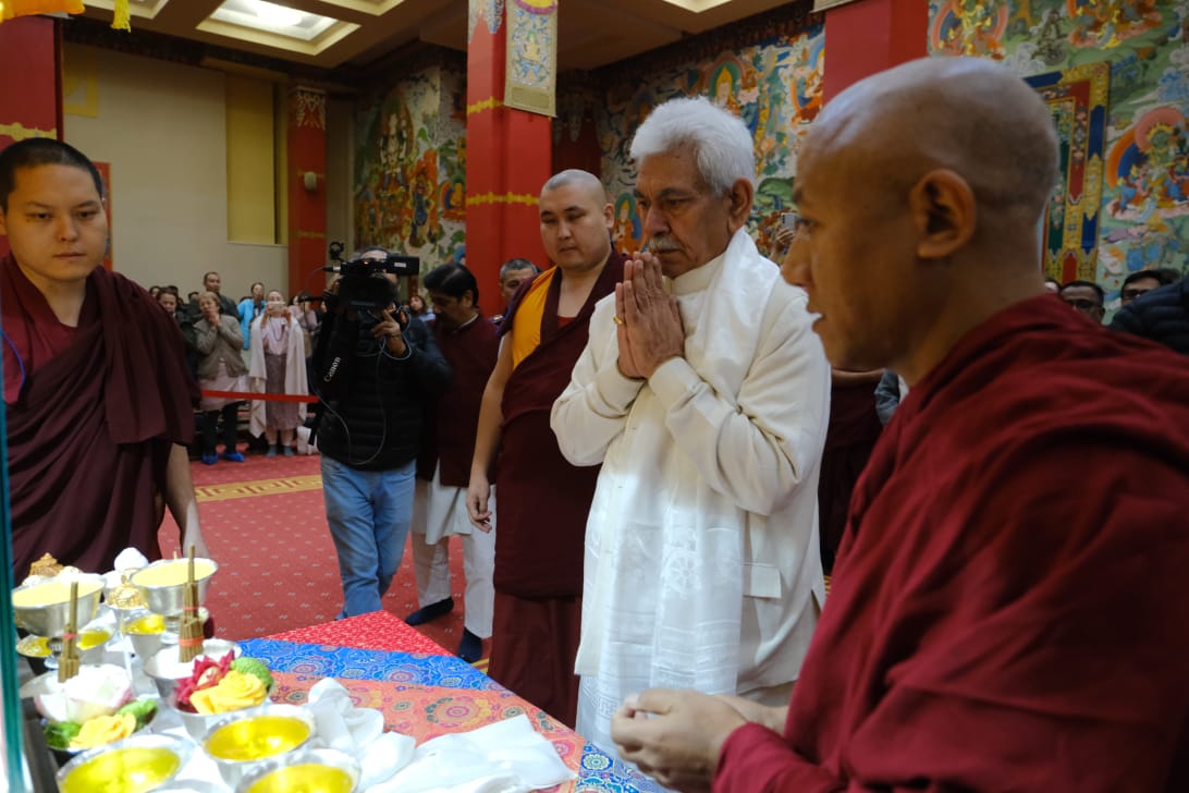 Lieutenant Governor pays obeisance to sacred relics of Lord Buddha at Geden Sheddup Choikorling Monastery at Elista, Kalmykia, Russia Lieutenant Governor pays obeisance to sacred relics of Lord Buddha at Geden Sheddup Choikorling Monastery at Elista, Kalmykia, Russia