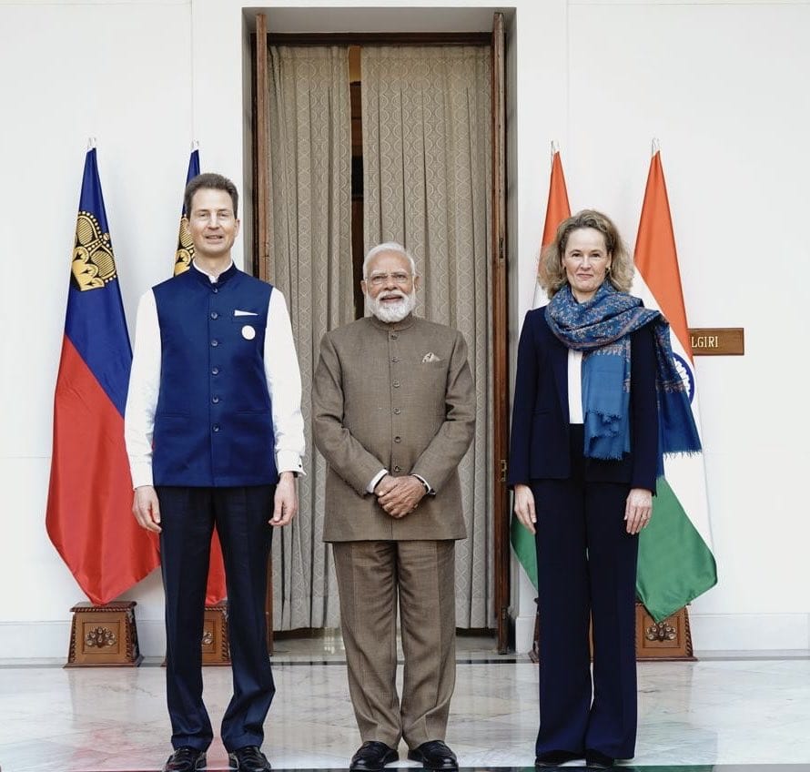 At the sidelines of the India AI Impact Summit 2026, Prime Minister Narendra Modi held a meeting with the Hereditary Prince of Liechtenstein, Alois Phillip Maria.