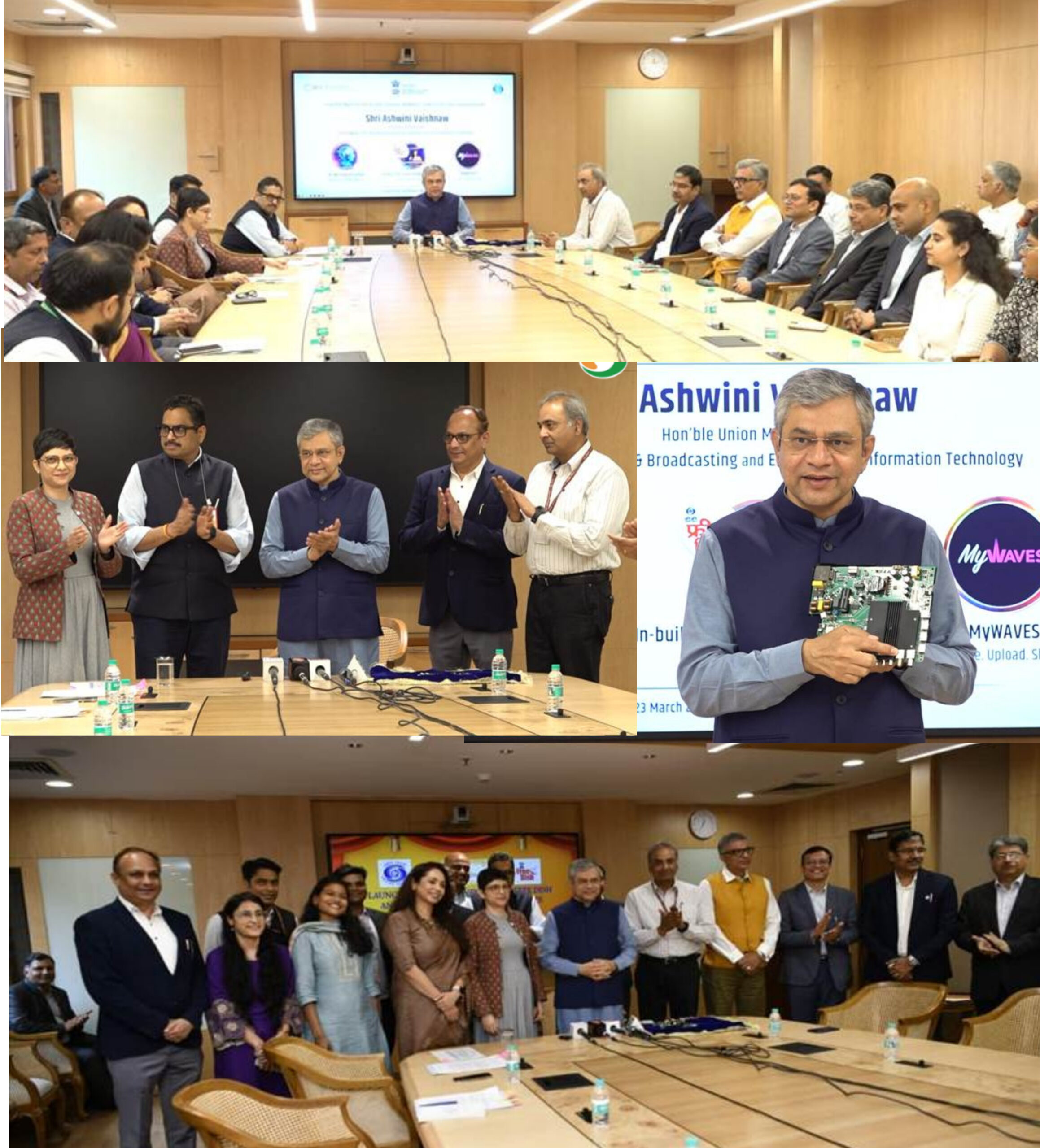 Information & Broadcasting Minister Ashwini Vaishnaw launched three initiatives to boost India’s media & digital sectors: free AI training for 15,000 creators via IICT India, the MyWAVES platform for citizen content creation, and TVs with built-in tuners & EPG for easy DD Free Dish access.