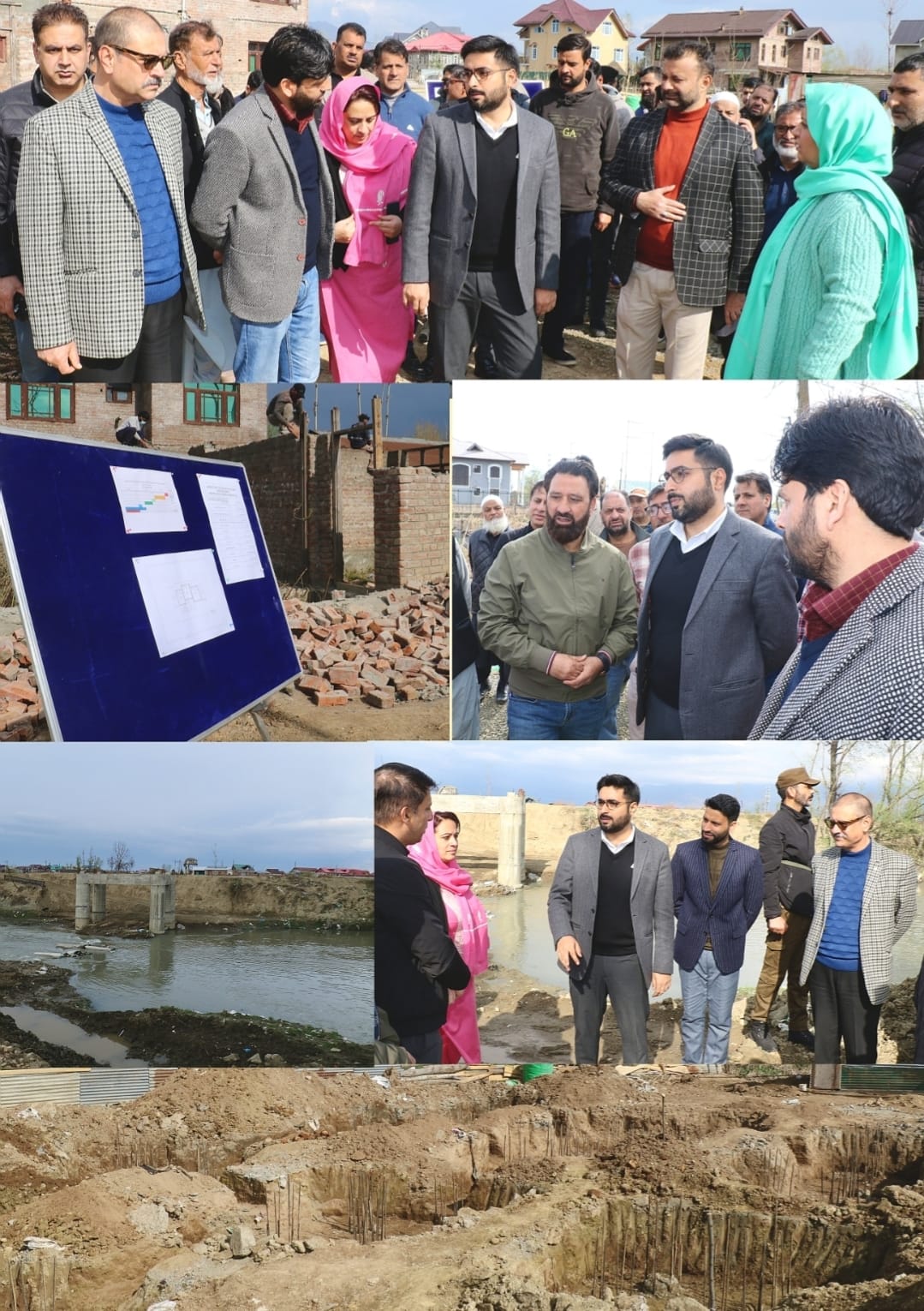 DC Srinagar inspects progress of construction works of Govt Middle School & Steel Truss Bridge at Gangbug