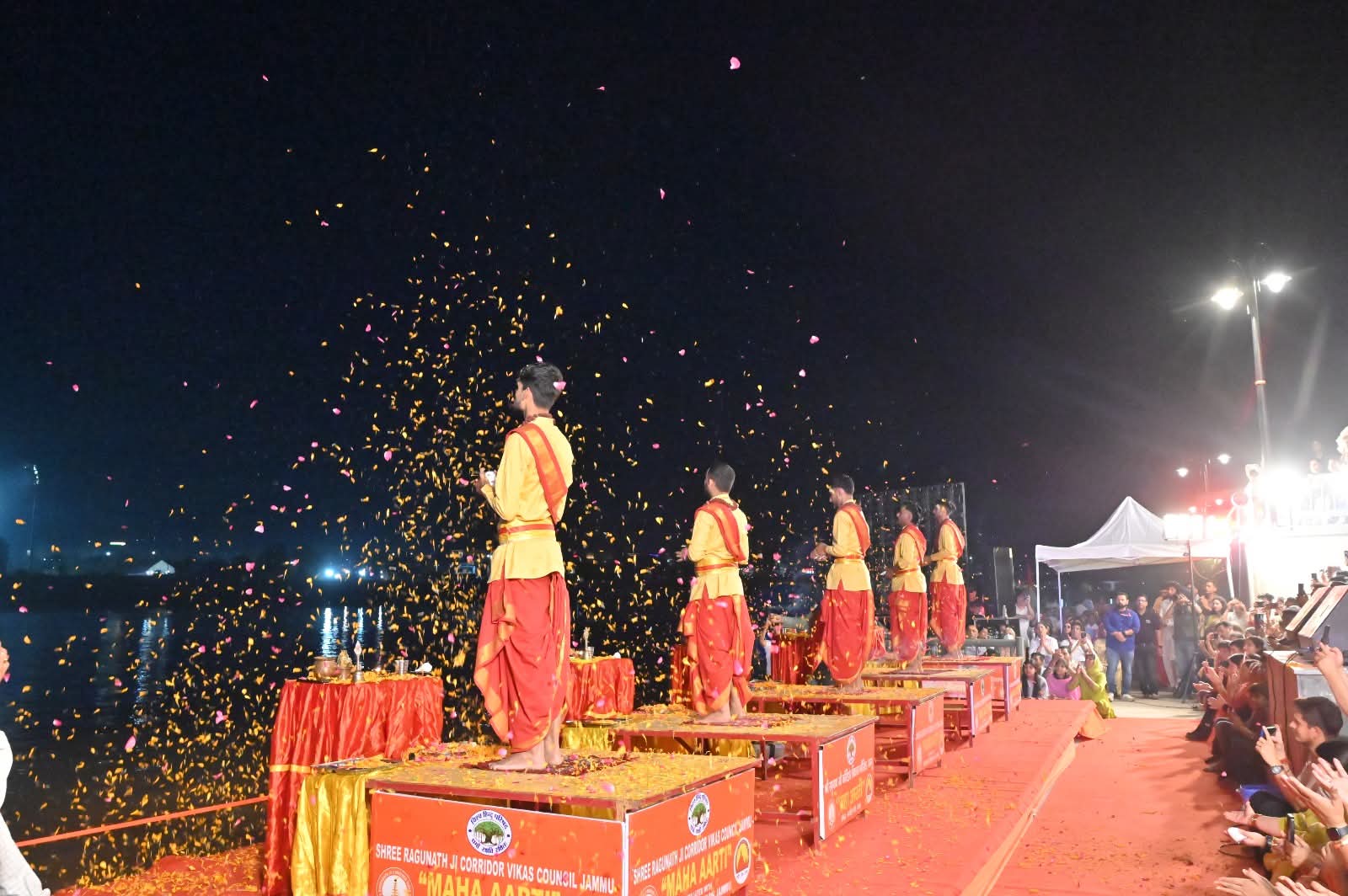 Divine energy marked Day 2 of Tawi Mahotsav as the sacred Tawi Aarti illuminated the evening at the Tawi Riverfront, drawing devotees and visitors in large numbers.