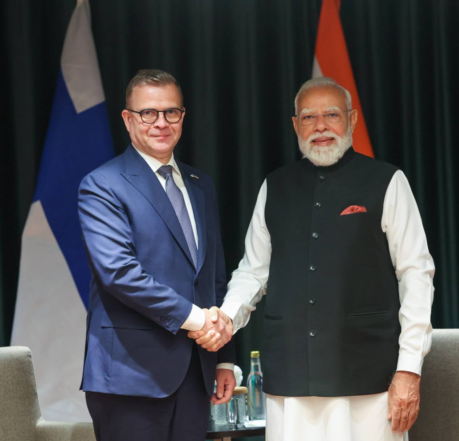 PM Narendra Modi met PM Petteri Orpo of Finland and reviewed the growing momentum in India-Finland relations. The two leaders discussed expanding cooperation in areas such as AI, 6G, education and nuclear energy, while also exploring deeper collaboration in climate action, sustainable development and the circular economy. PM Narendra Modi met PM Petteri Orpo of Finland and reviewed the growing momentum in India-Finland relations. The two leaders discussed expanding cooperation in areas such as AI, 6G, education and nuclear energy, while also exploring deeper collaboration in climate action, sustainable development and the circular economy.