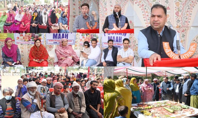 ADDC Shopian Dr. Nasir Ahmed Lone presided over an awareness programme under #RashtriyaPoshanMaah at Devpora, emphasising nutrition,maternal & child health,breastfeeding, hygiene,growth monitoring and early childhood care