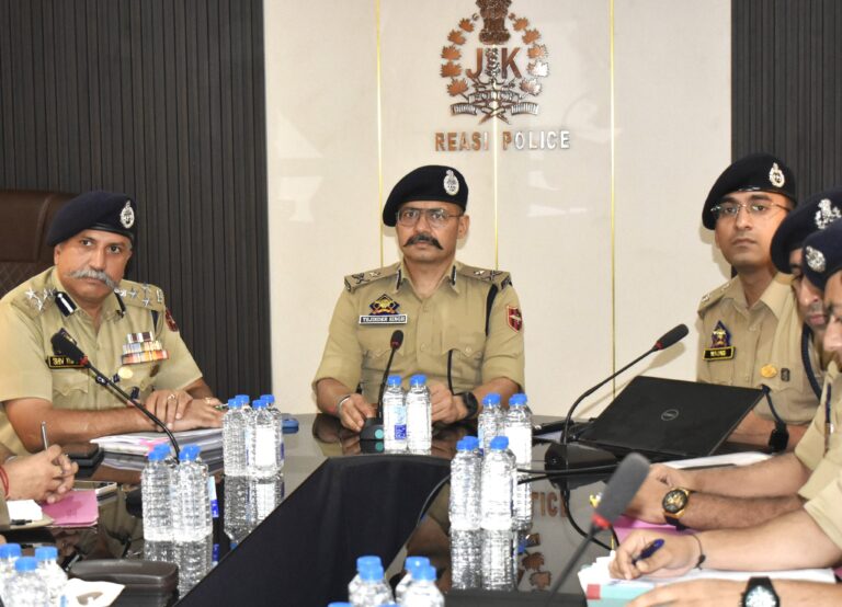 IGP Jammu chaired a security review meeting at DPL Reasi and assessed the security situation & operational preparedness of the district. Security arrangements at critical installations were also reviewed, with directions to further strengthen security and maintain operational readiness