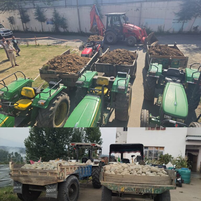 Shopian Police seized 01 JCB & 06 tractors involved in illegal mining; 02 FIRs registered under relevant provisions of law.Firm action continues to protect natural resources.Public cooperation urged.