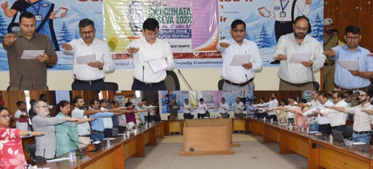 DC Udhampur Minga Sherpa launched the fortnight-long ‘Swachhata Hi Seva’ campaign to promote cleanliness, sanitation and environmental protection