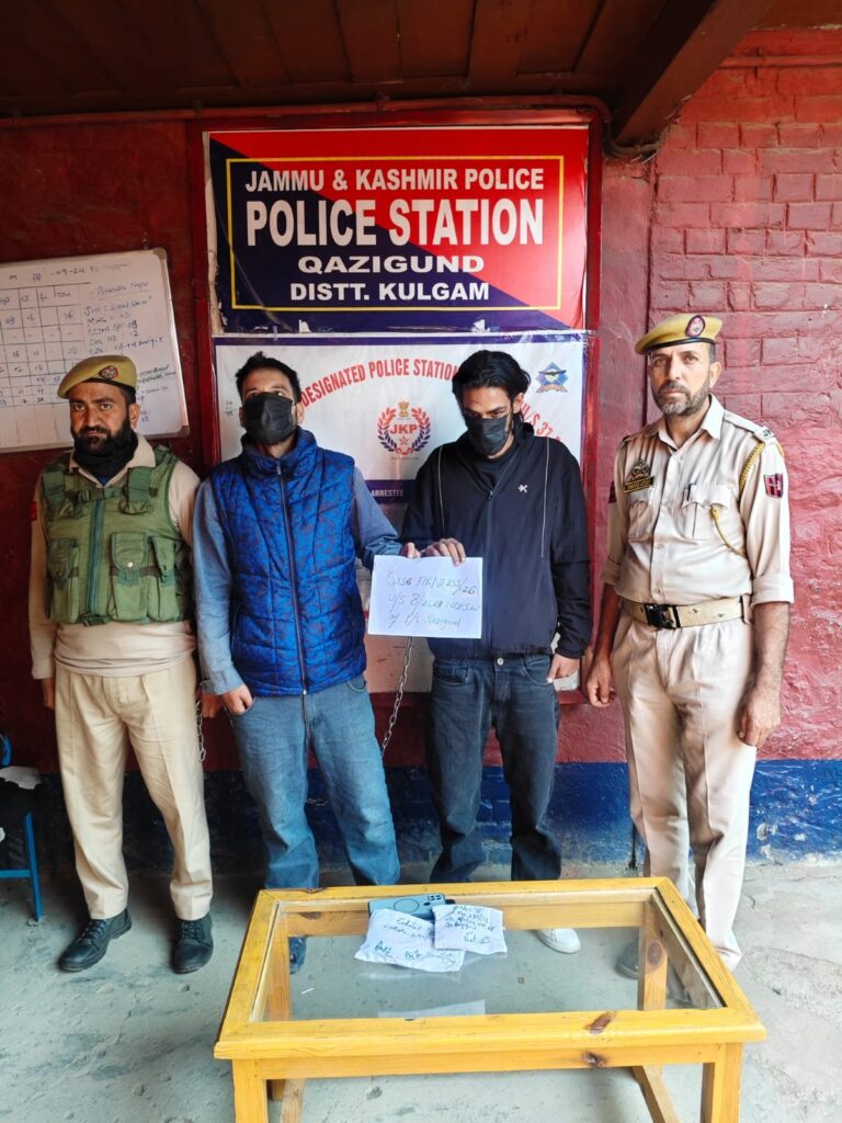 Continuing its drive against drug trafficking, Kulgam Police recovered 64 grams of #Heroin-like substance in 02 separate incidents during dynamic naka checking on NHW at QZD & arrested 03 persons. Cases regtd at PS QZD& investigation takenup