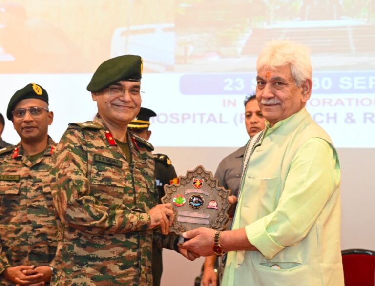 Lieutenant Governor, Shri Manoj Sinha today attended the closing ceremony of 11th Mega Eye Surgery Camp organised under Operation Drishti, which marks another milestone in the Indian Army’s healthcare outreach in the UT of Jammu Kashmir