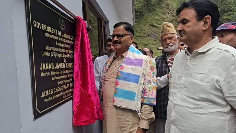 Minister for Forest, Javed Ahmed Rana inaugurated a Wildlife Eco-Tourism Hut along Mughal Road in Surankote, Poonch, built at a cost of ₹1.87 crore under the UT Capex Budget